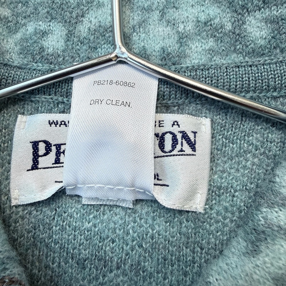 Pendleton Cardigan Womens Medium Petite Teal Full Zip Virgin Merino Wool Paisley - Picture 4 of 11